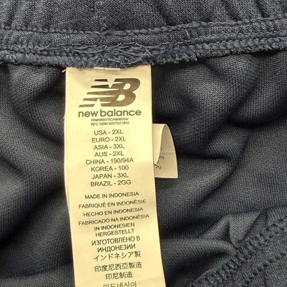 New Balance Pants Mens 2XL Blue Jogger French Terry Elastic Waist Pockets